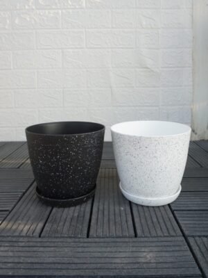 กระถางต้นไม้ สไตล์มินิมอล ลายหินแกรนิต 6.5 นิ้ว